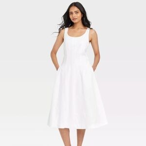 Women's Cotton Blend Corset Midi A-Line Dress‎ - A New Day